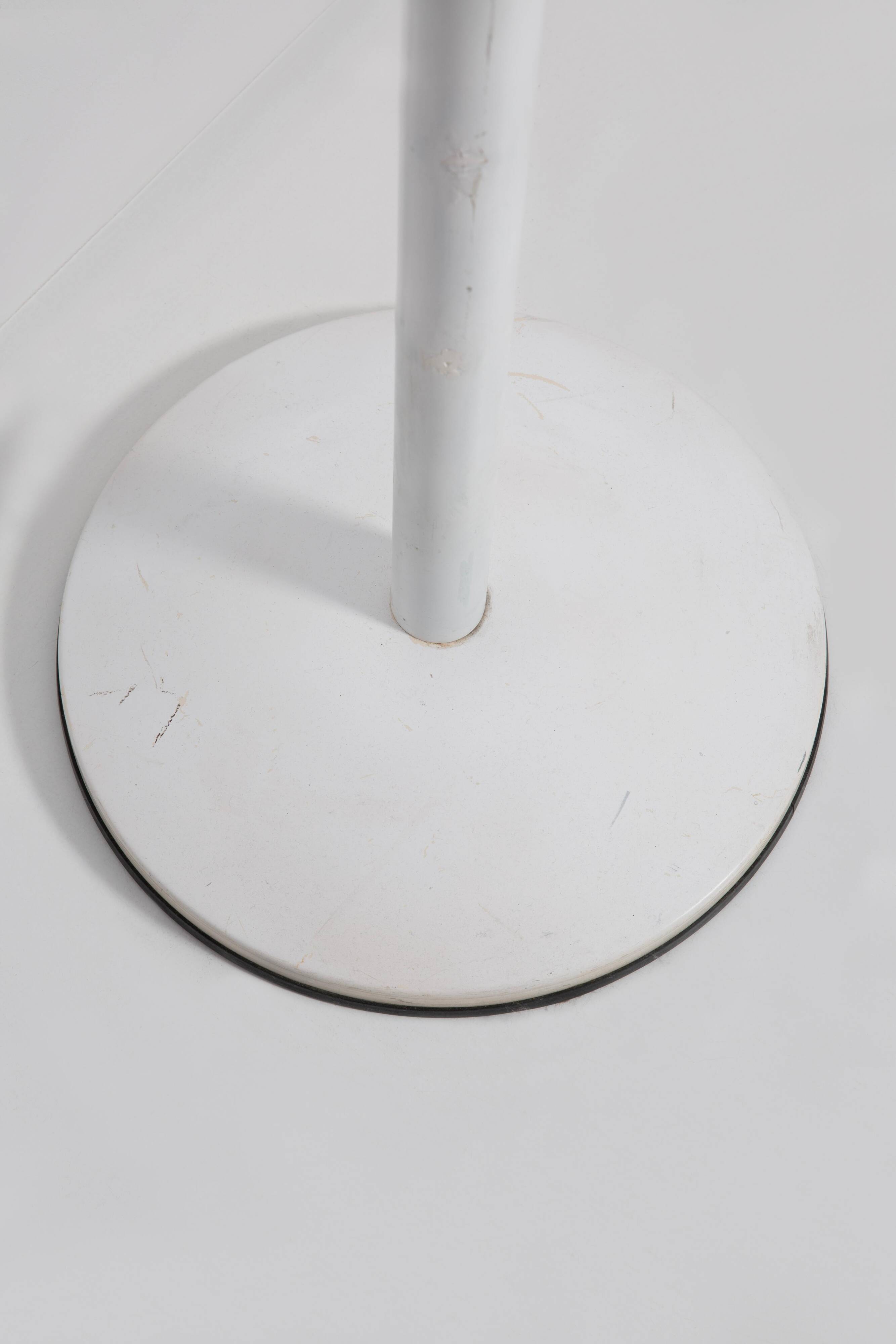 Porte-manteau vintage milieu du siècle blanc et or en métal, Italie, années 1960