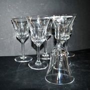 Set of 6 flared crystal wine glasses in Concorde Cerdagne style H15.2.