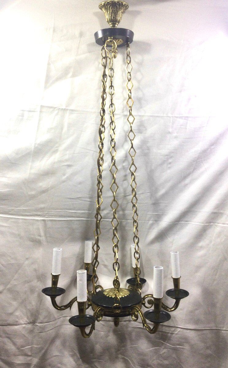 Empire chandelier with 6 lights