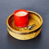 Rattan and brass tray, Italy, 1970s