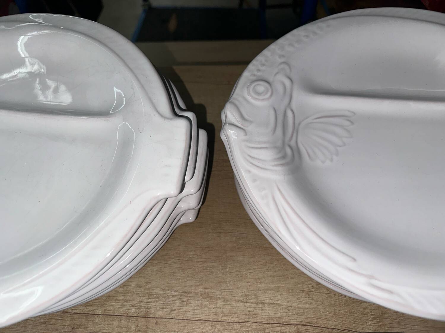 old fish plates ceramic earthenware Niderviller France