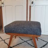 Pouf pieds compas gris banquette