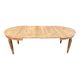 Renovated round extendable Art Deco dining table in raw wood, 1950, 225cm.