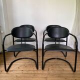 4 Effezeta chairs Italy tubular mid century vintage design 1980