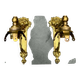 2 brass lion Empire wall sconces