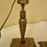 Paire de lampes vintage style Égyptien en laiton – Design pharaon,