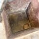 Antique wooden harvest bucket high