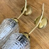 Pair of glass Tulip wall light
