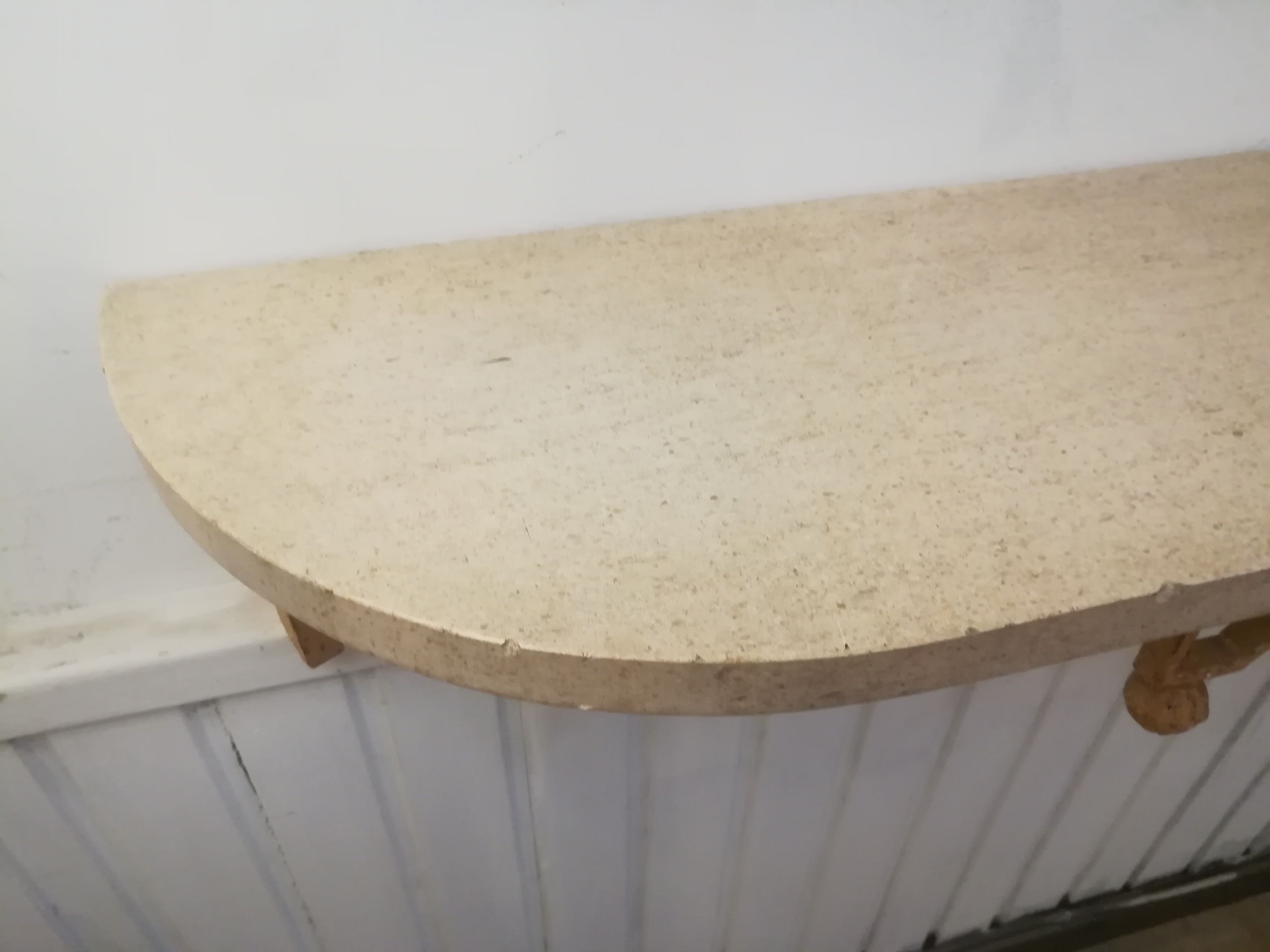 Wrought iron and marble wall console