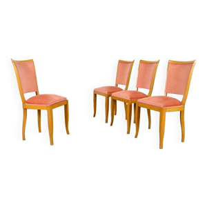 4 chaises hêtre & velours
