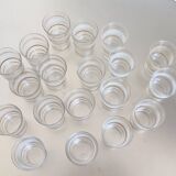 19 granite and frosted effect glasses, white and gold, 50s-60s