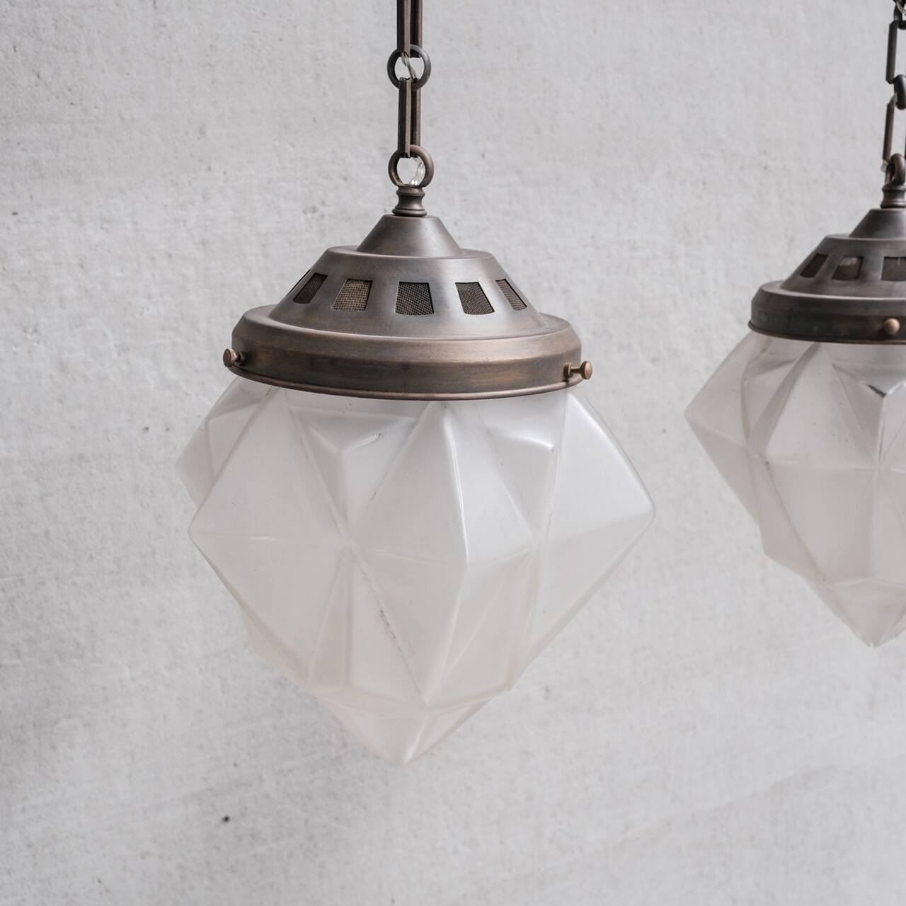 Mid-century large glass pendant(s)
