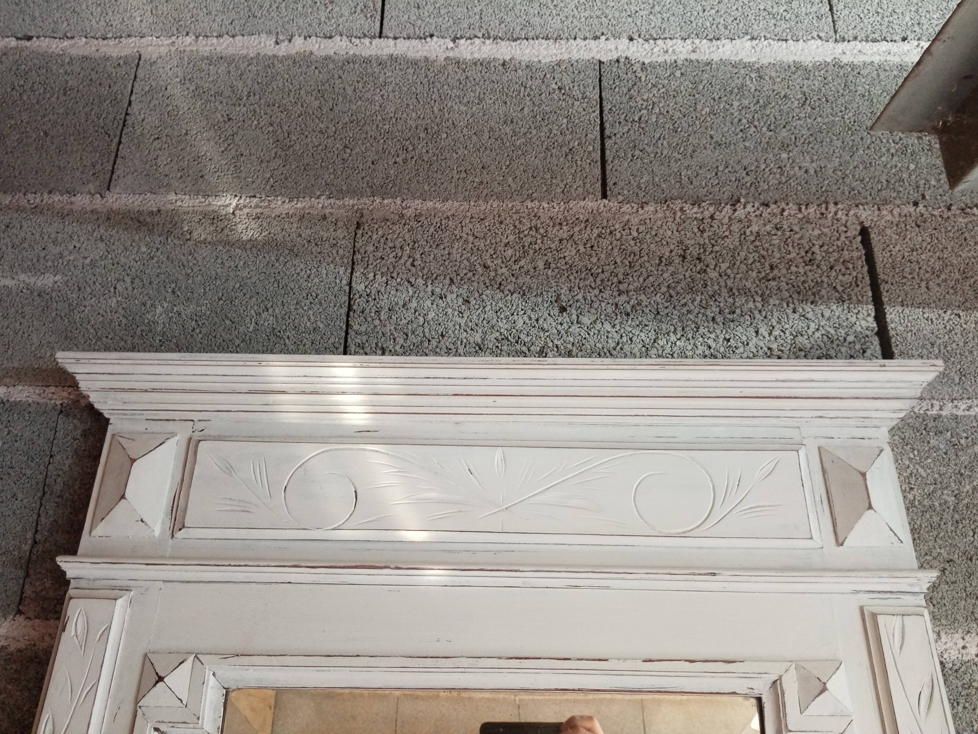 Old beveled trumeau mirror 105x73cm