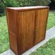 Low cupboard / curtain 1950 vintage blond oak buffet