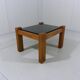 Table d'appoint brutaliste chêne & pierre naturelle