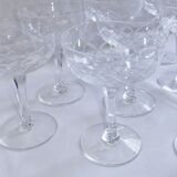 Service Champagne glass cut crystal lot of 11 stemmed glass