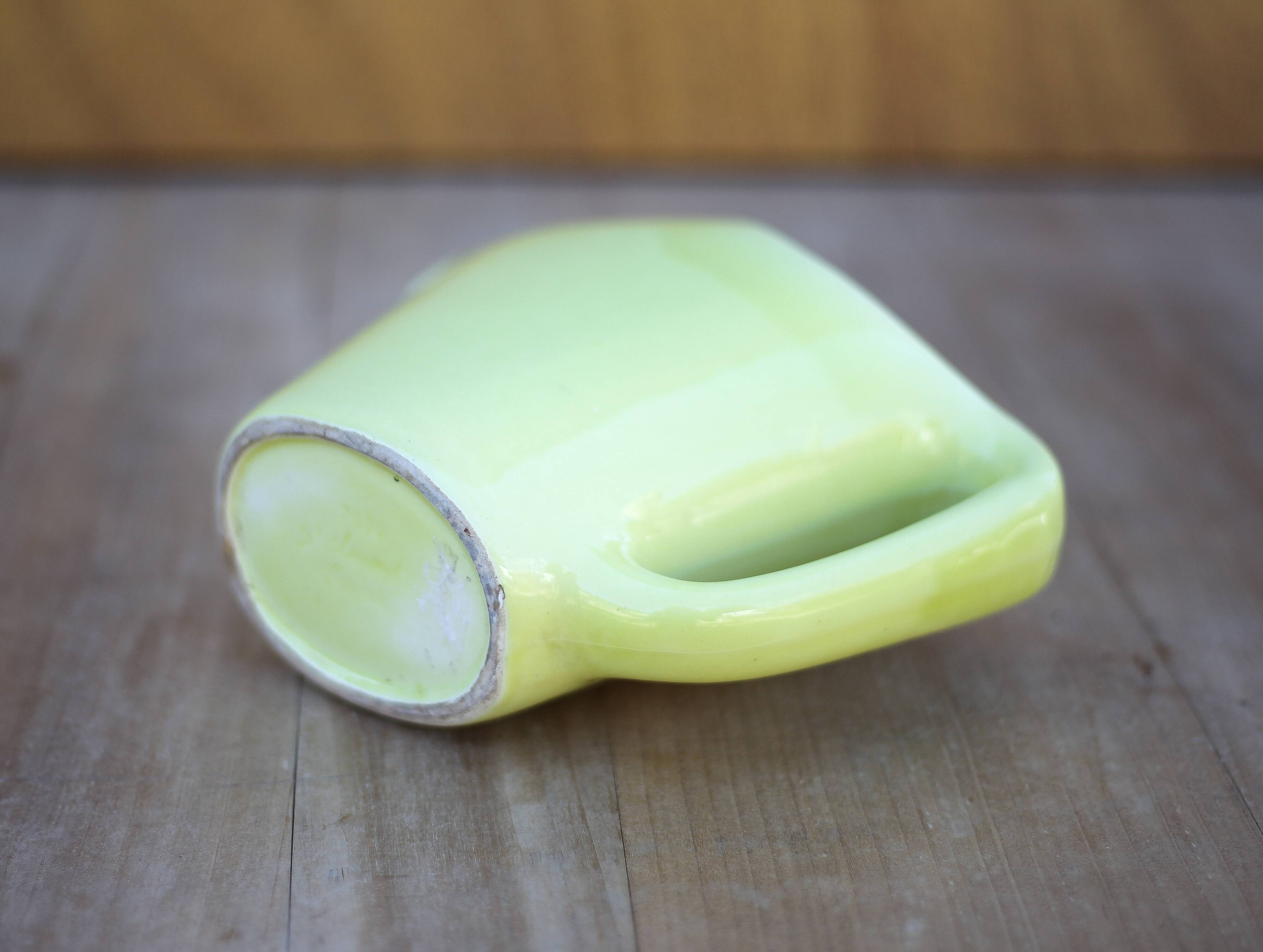 Saint Clement pitcher, modernist pitcher, yellow ceramic pitcher