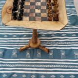 Rustic chess table in olive wood chess game 17.7 "with 32 pieces of craft chess