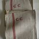 Pair of new old linen cloth tea towels 1930 initials CC