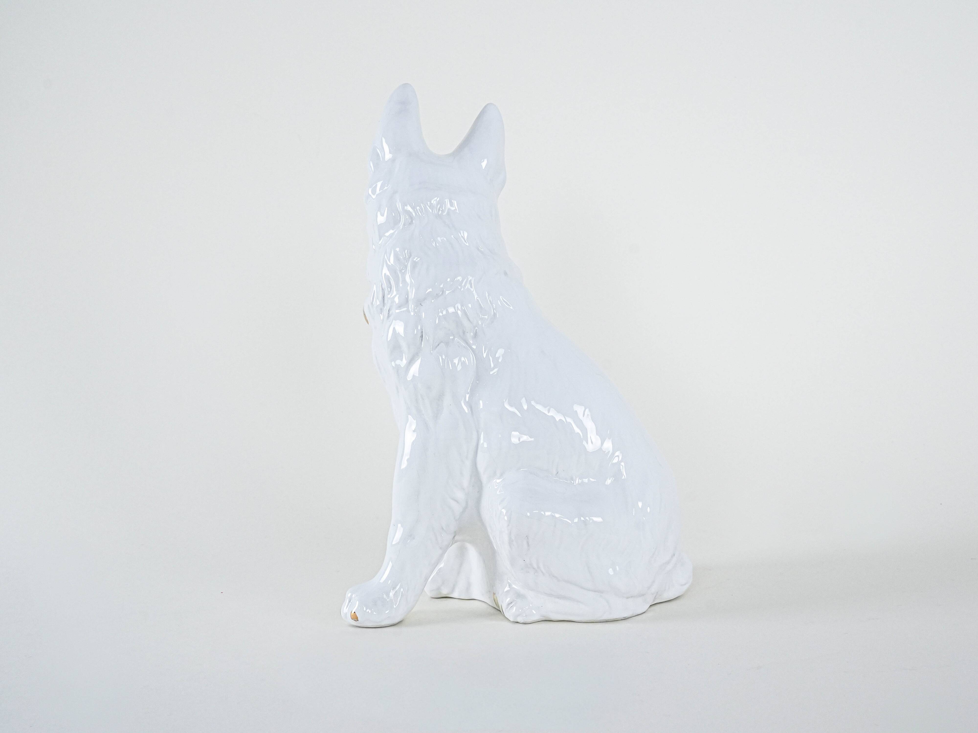 Porcelain dog figurine, 1960s, made in Europe