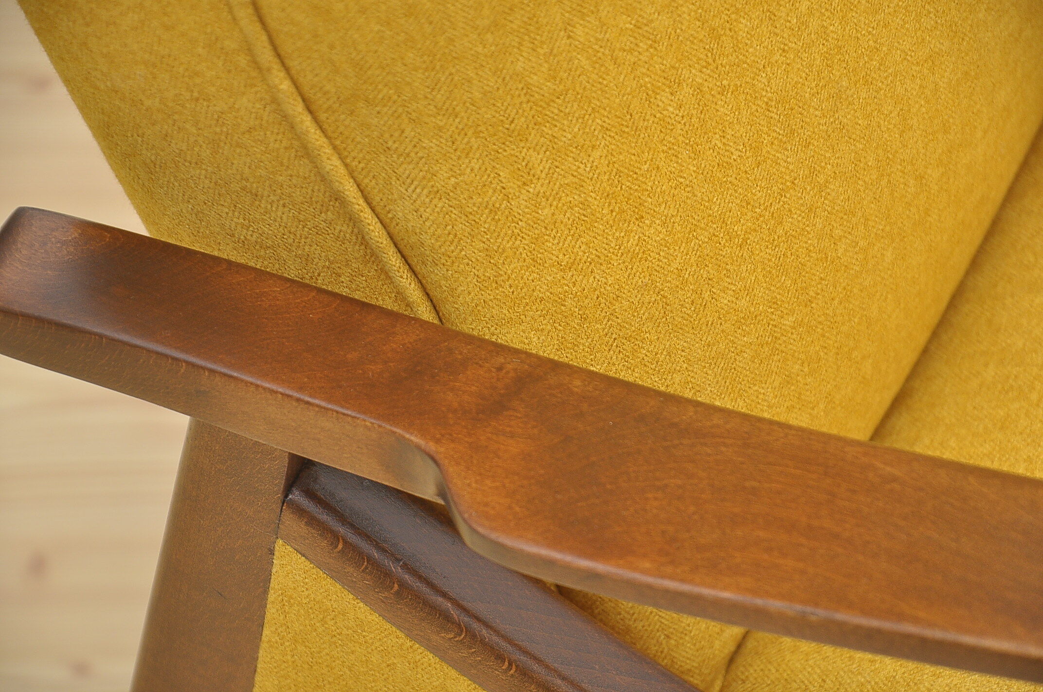 Mid-century Wingback armchair with folding footrest, 1960s