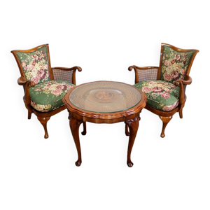 Ensemble fauteuils et table chippendale