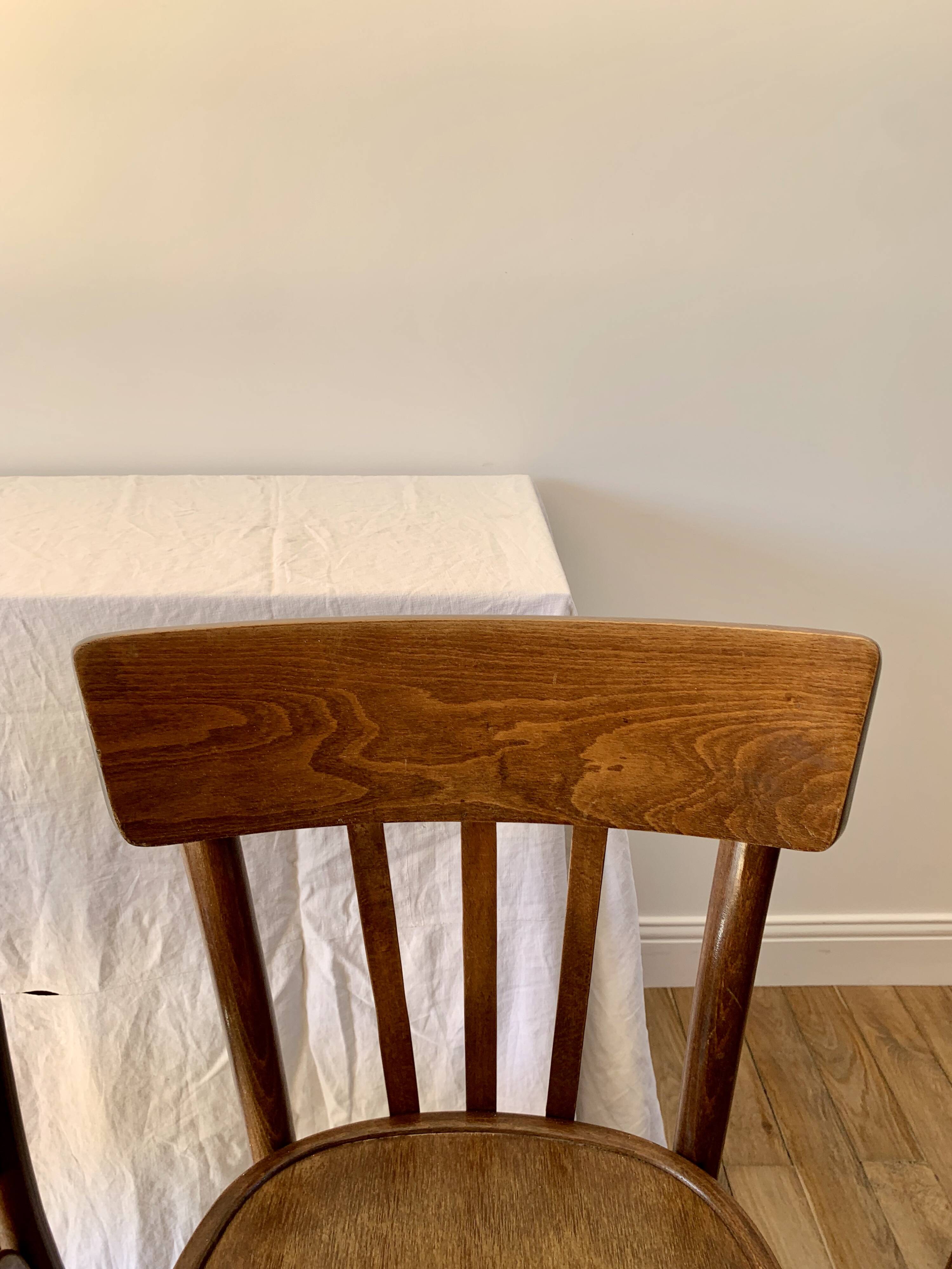 set of 6 bentwood bistro chairs from the 1950s