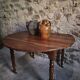 Antique drop-leaf dining table in walnut, France, circa 1900.