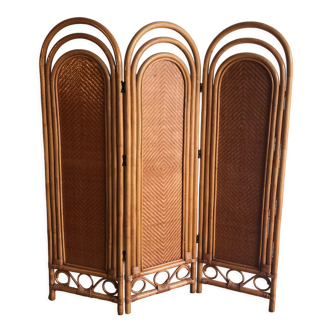 Vintage bamboo and rattan screen