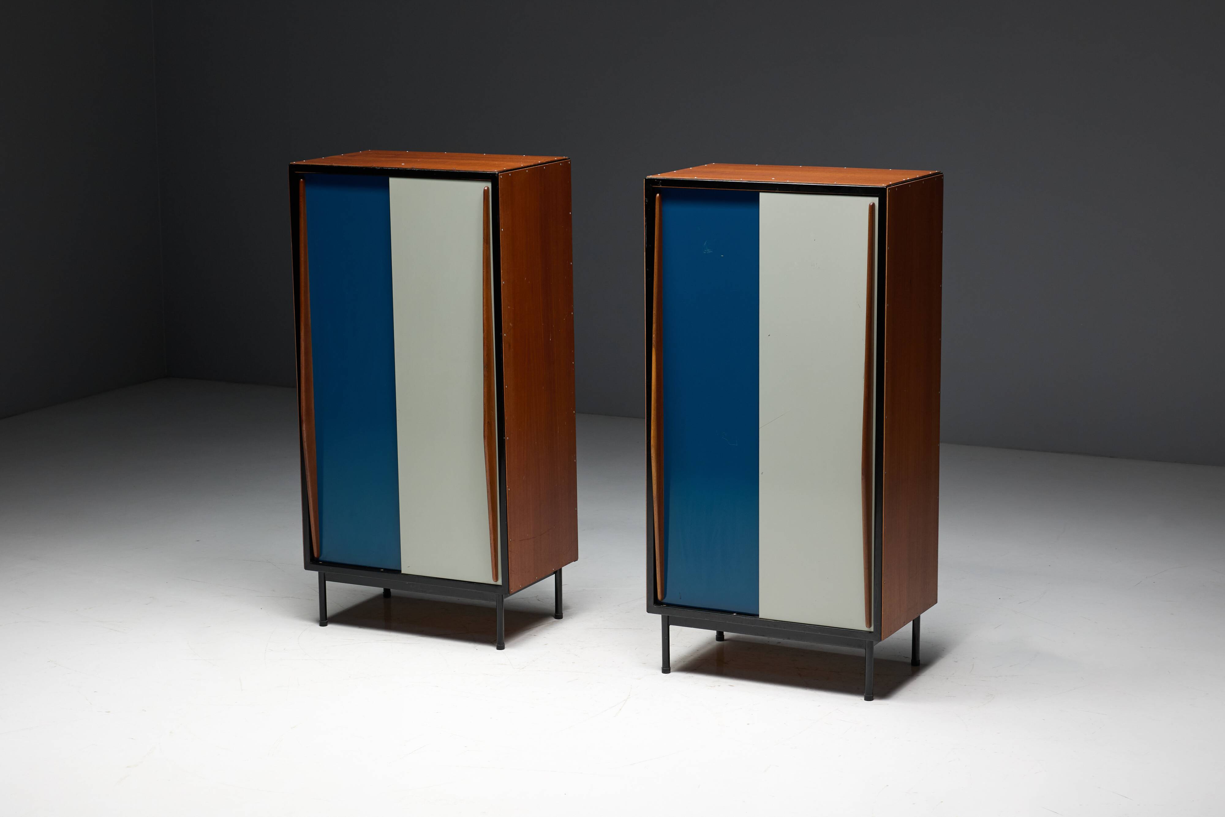 Modernist wardrobes by Willy Van Der Meeren for Tubax, Belgium, 1950s