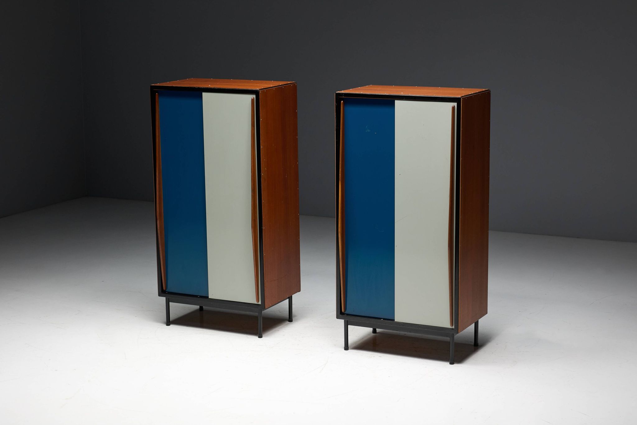 Modernist wardrobes by Willy Van Der Meeren for Tubax, Belgium, 1950s