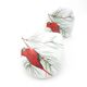 Poignées patères porcelaine oiseau rouge