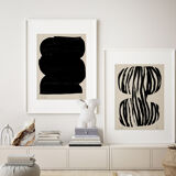 Pair of giclee prints, abstract wall art set of two, a3