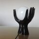 Black ceramic lamp in the shape of hands 70s