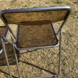 Lot 5 folding chairs in brown plexiglass 70s