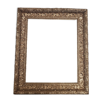 Old gilded carved wooden frame