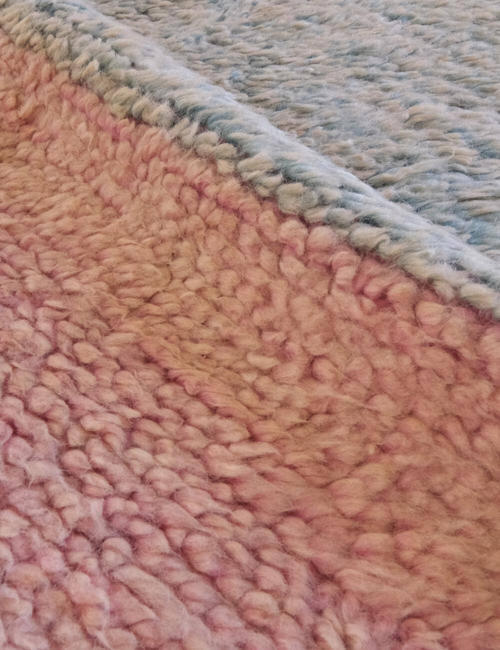 Pink and Green Berber Rug - 232 x 152 cm