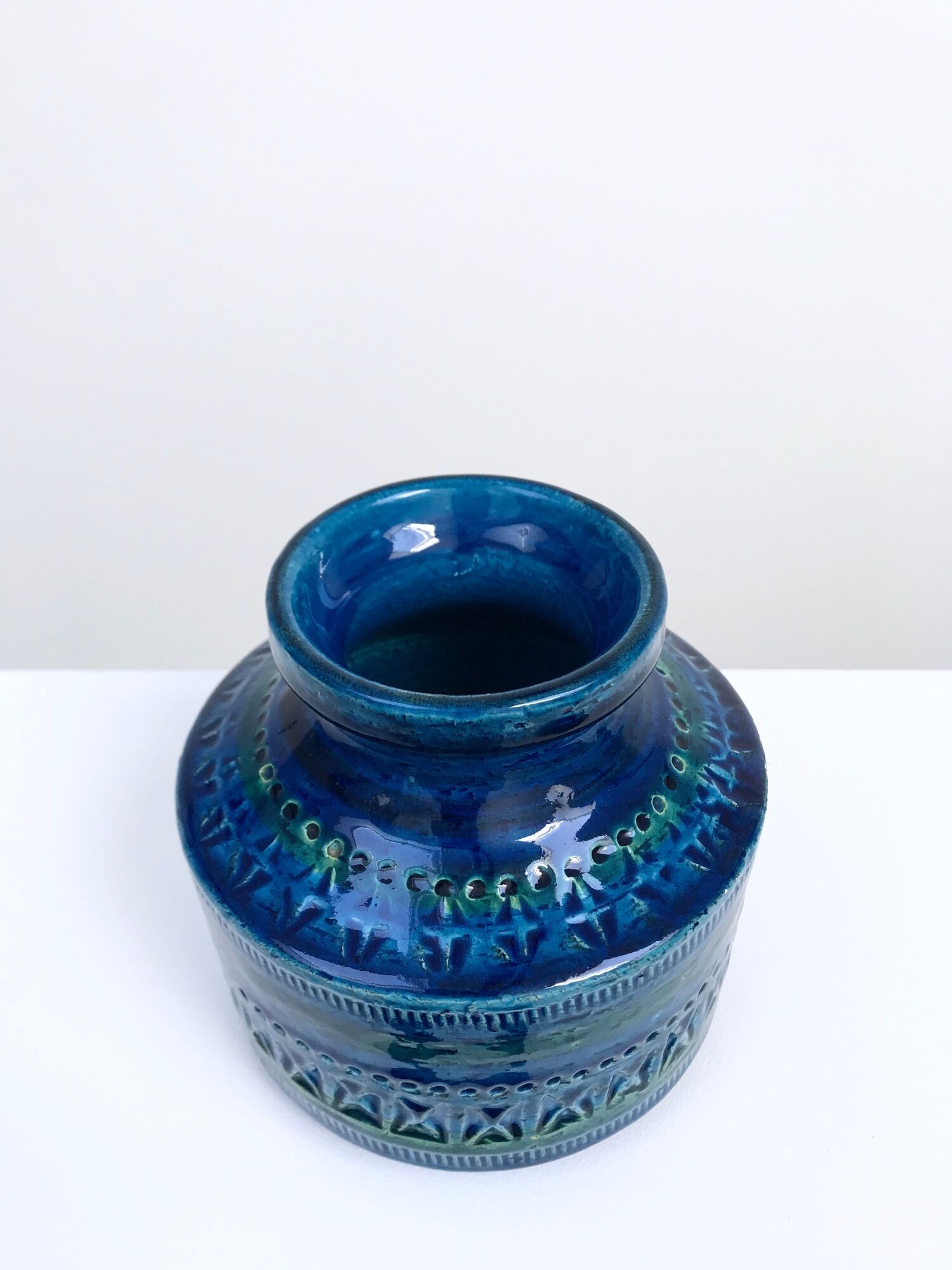 Vase Série Rimini Blue par Aldo Londi pour Bitossi, Italie, 1950