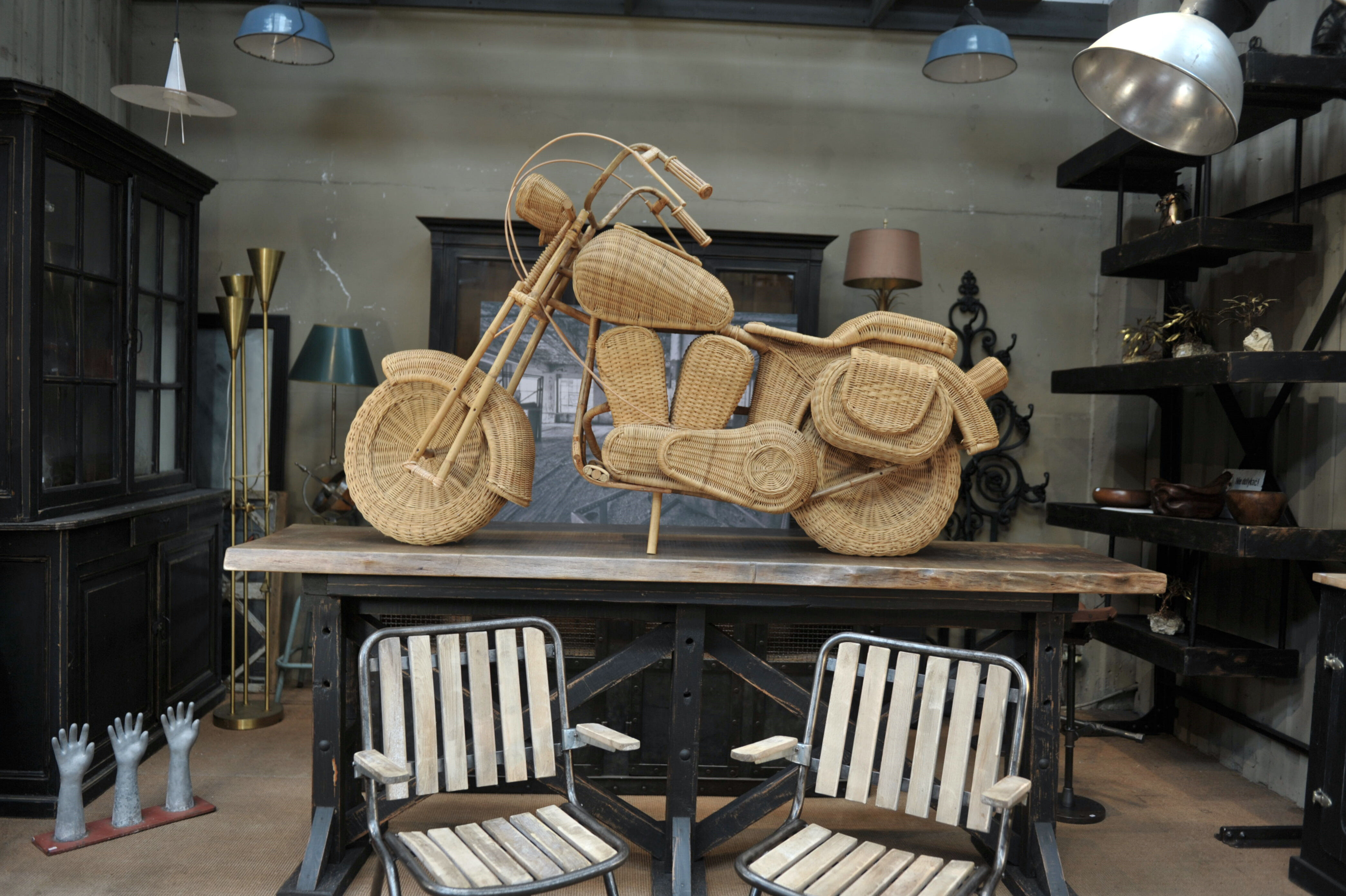 Motorcycle harley davidson rattan 1980