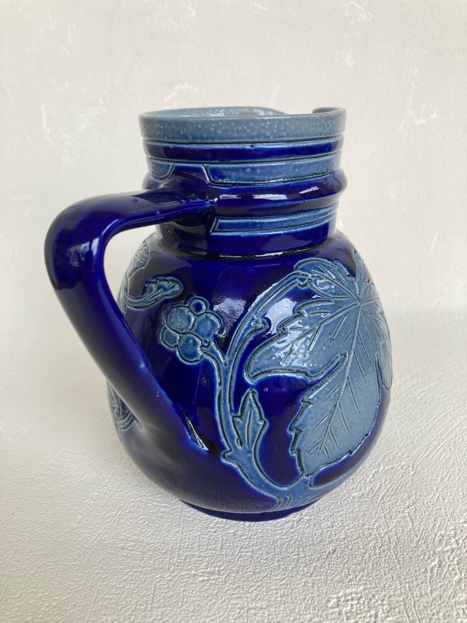 Betschdorf Alsace salt stoneware pitcher signed Schmitter Roger
