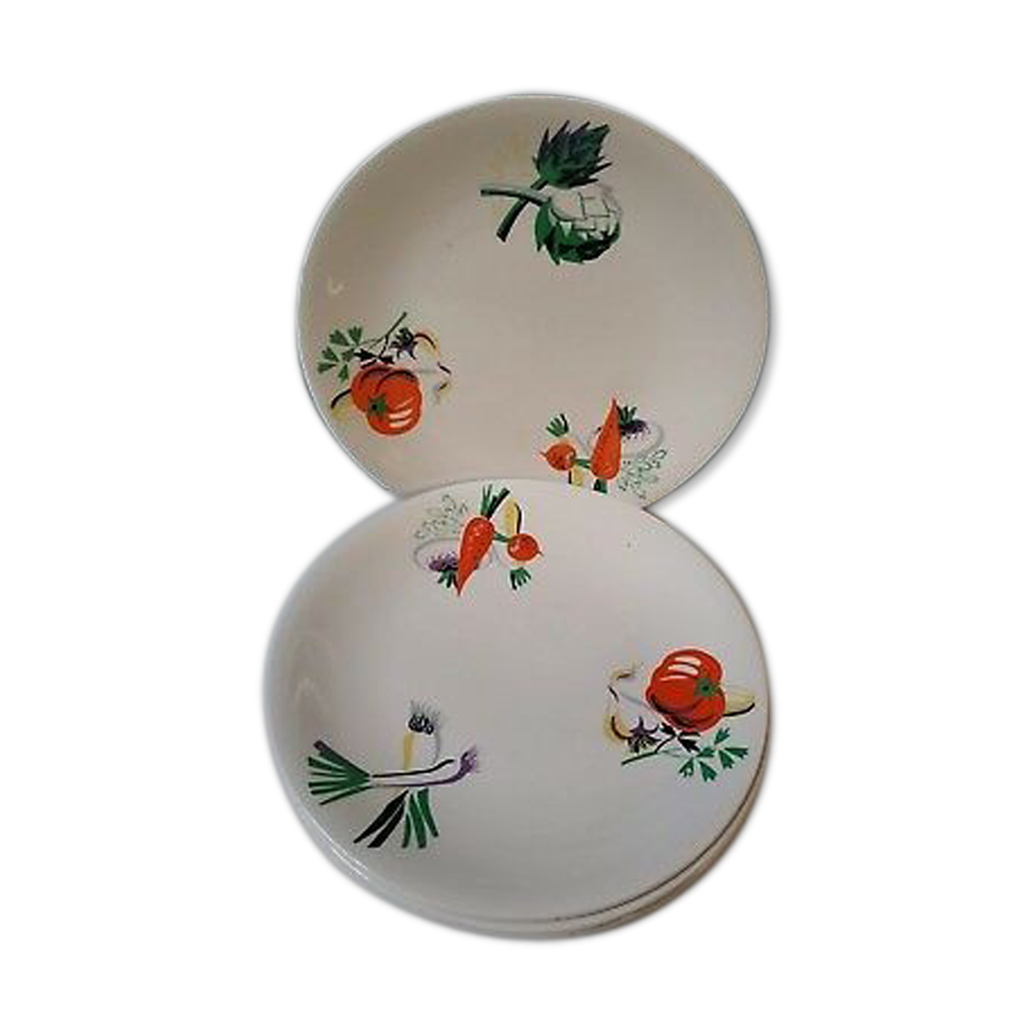 6 plates luneville garden/logo motifs