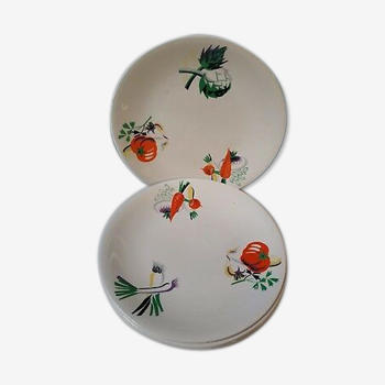 6 plates luneville garden/logo motifs