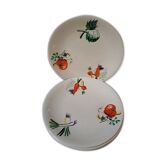 6 assiettes Luneville motifs potager, logo