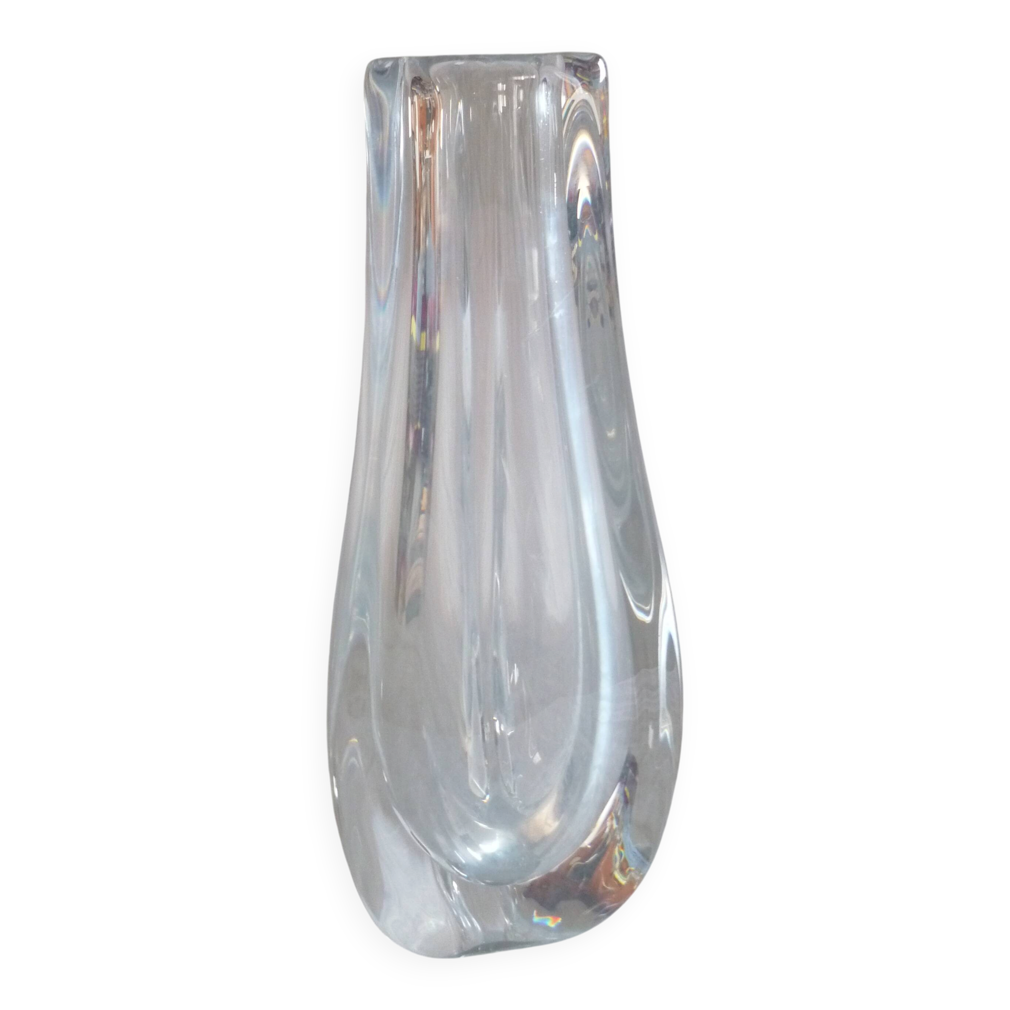 Vase design trilobe cristal de st louis france 3.2kg