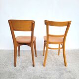 Pair of bistro chairs, one Thonet.