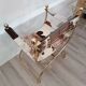 Leather and brass side chair by Simon Disegno Italy 1970s