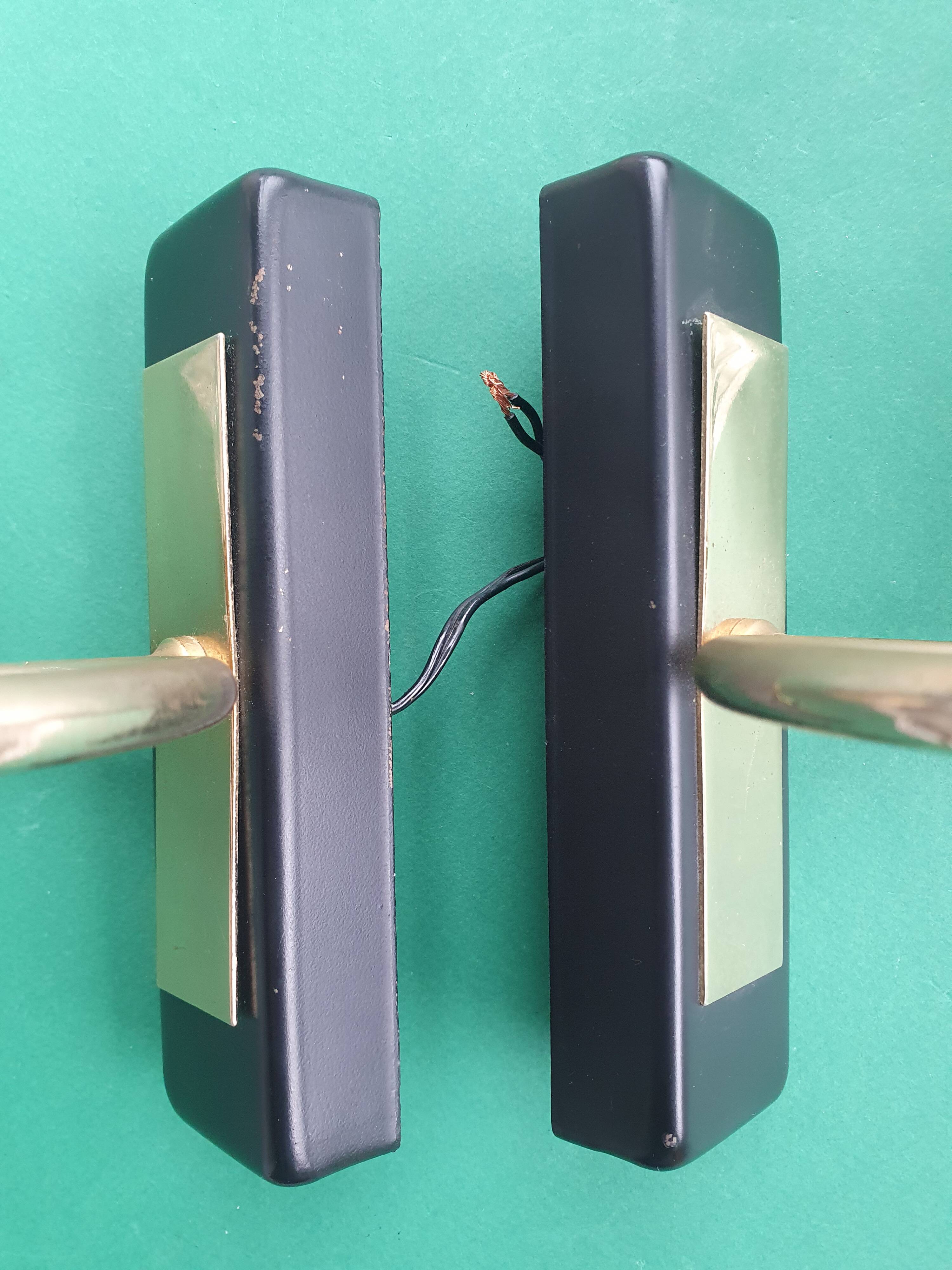 Pair of 1950s gold wall lights