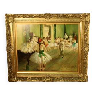 Oil on Panel "Dance Class" by Degas