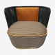 Fauteuil en bois cannage et velours