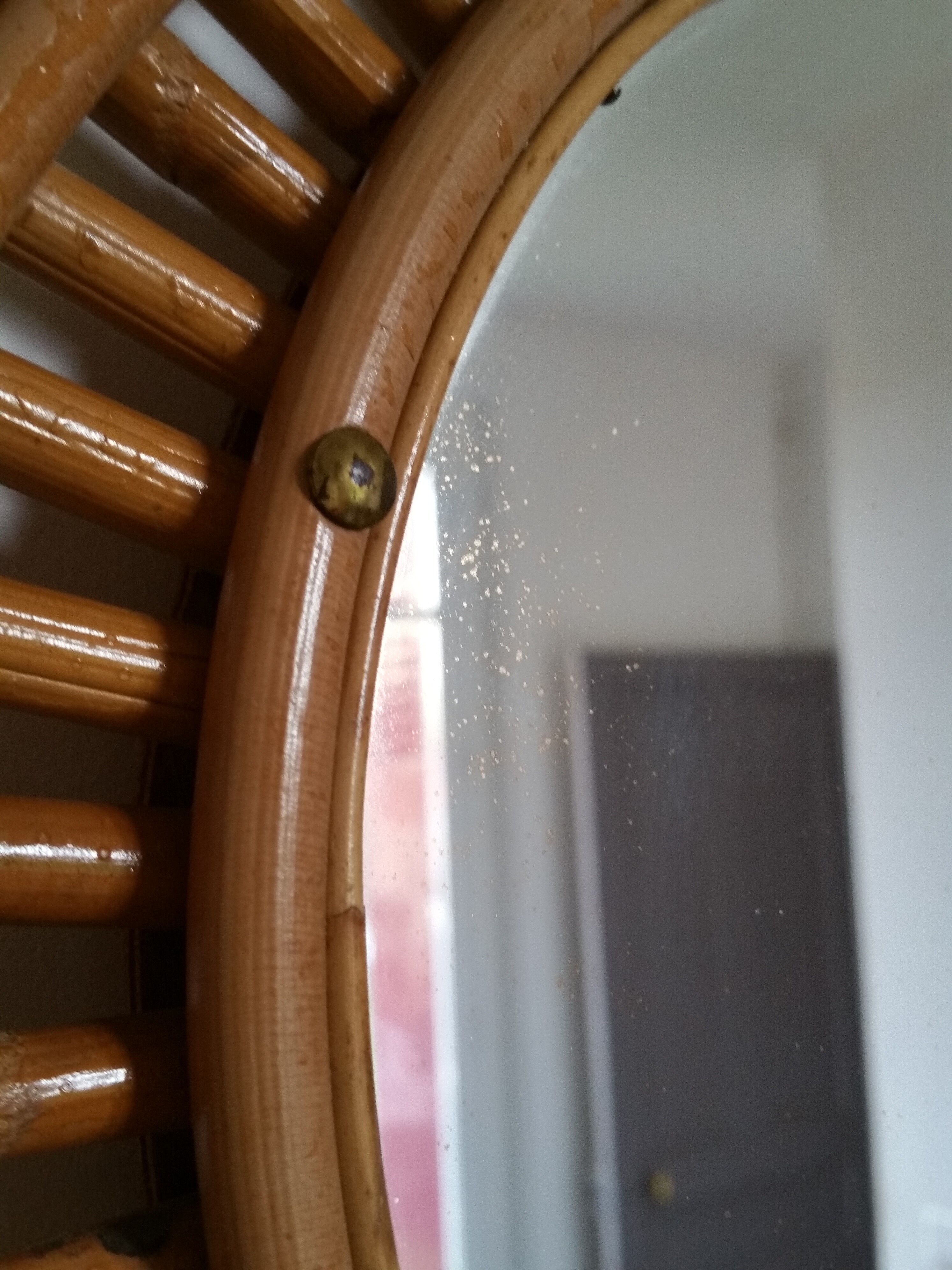 Miroir en rotin